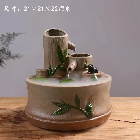 Water Pot Green Plant Decoration Home Fish Tank Water Device TV Cabinet Small Decoration Ceramic Fountain Office Desktop