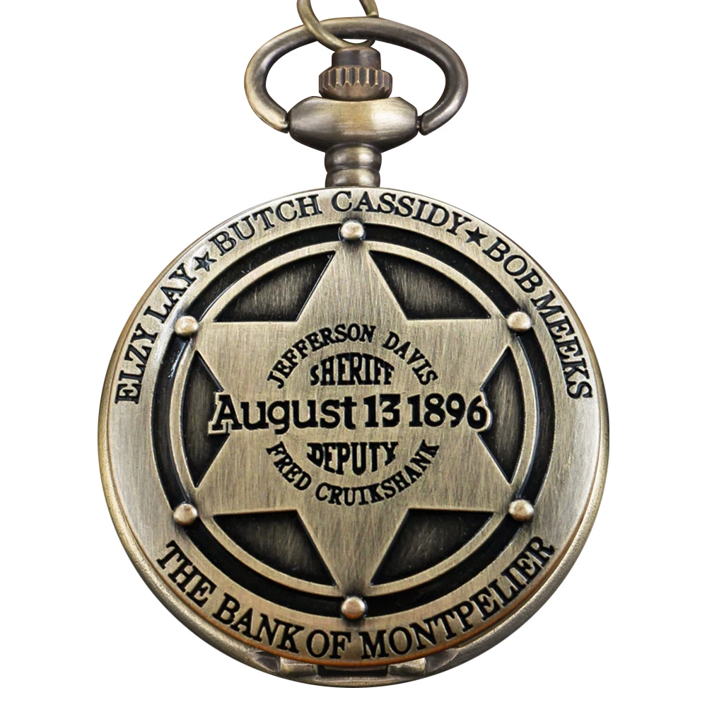 1896 Police Commemorative Badge Men's Quartz Pocket Watch Retro Fashion Best Festival Gift for Male and Female Students