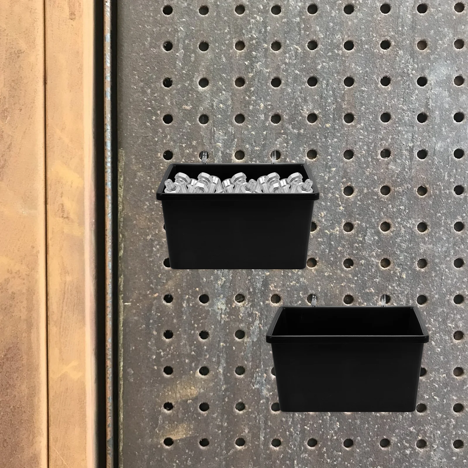 

6 set Pegboard Bins Plastic Storage Baskets Thickened Slanted Design For Garage Workshop Craft Room Organizers Pegboard
