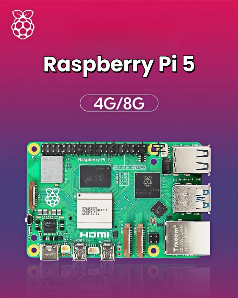 Raspberry Pi5 الموديل الأصلي الرسمي Pi 5 USB3.0 Cortex-A76 Linux 4GB / 8GB RAM الخيار #6