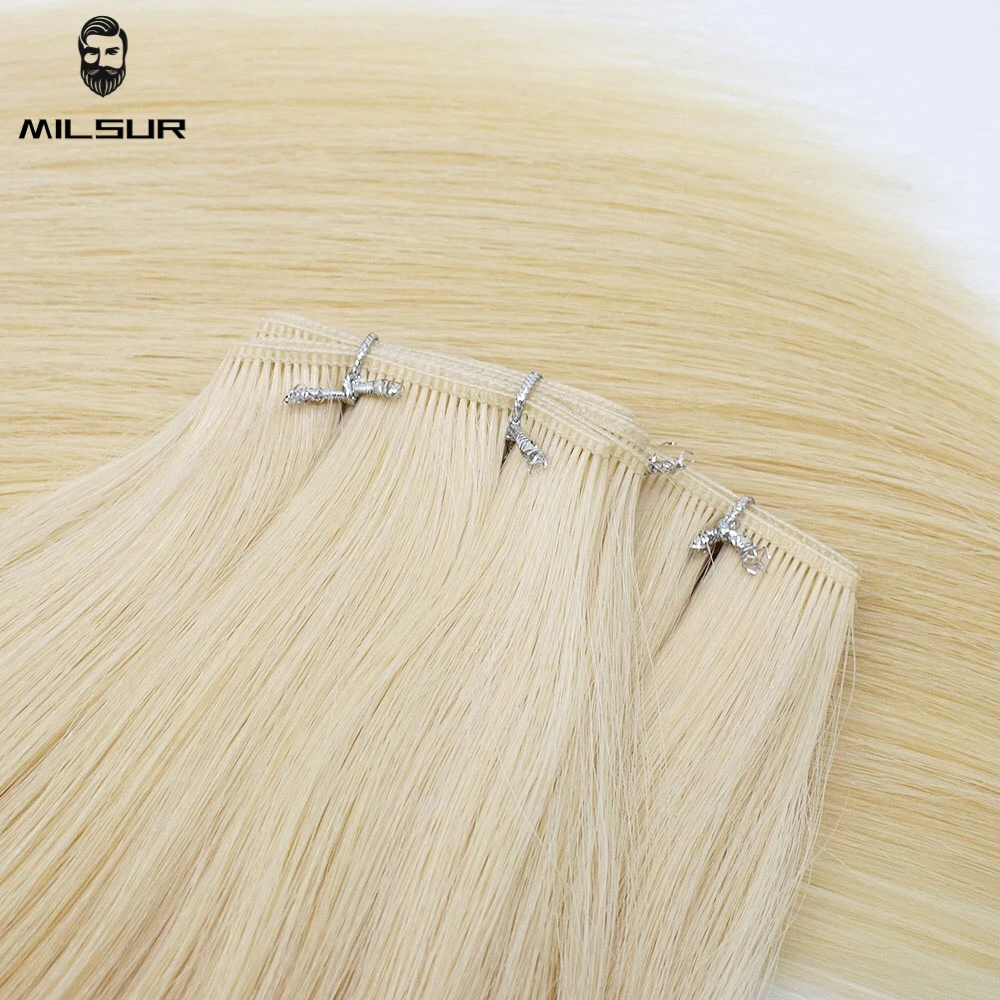 Human Hair Inslag Voor Vrouwen Genie Inslag Recht Onzichtbaar Lichtgewicht Haar Vrouwen Extensions 100G Remy Human Hair Wefts Haarstukken