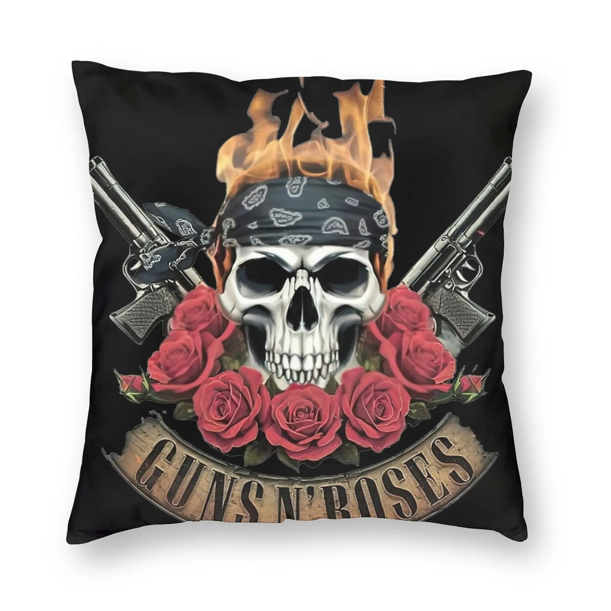 Rock Music Band G-Guns N Roses Pillowcase Printed Polyester Cushion Cover Decorations  Pillow Case Cover Home Zippered 45*45cm