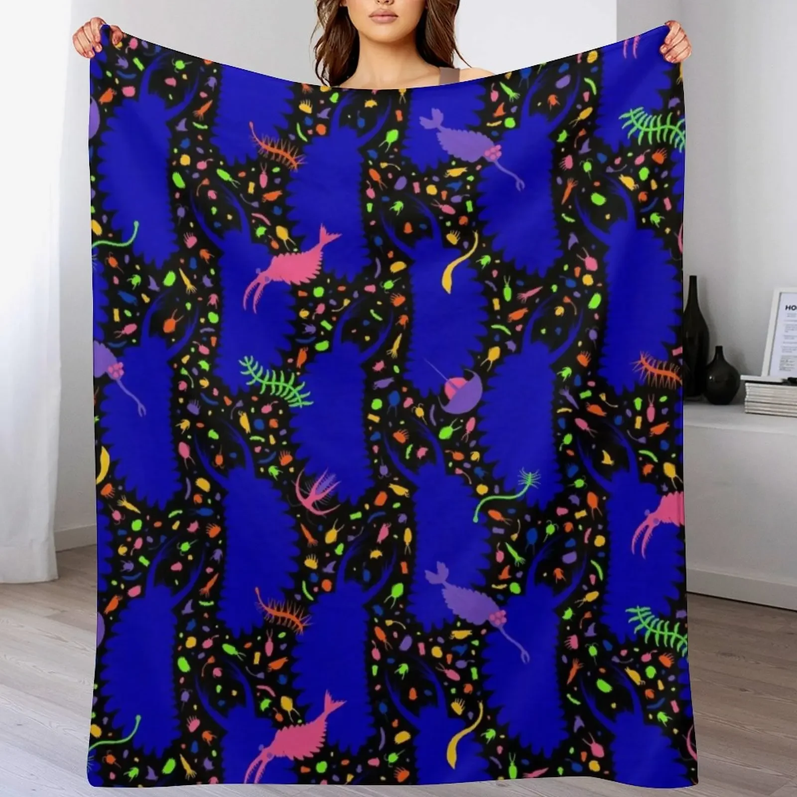 Cambrian Bowling Alley Carpet Pattern Throw Blanket Ultra Plush Cozy Blanket for Napping Sleeping