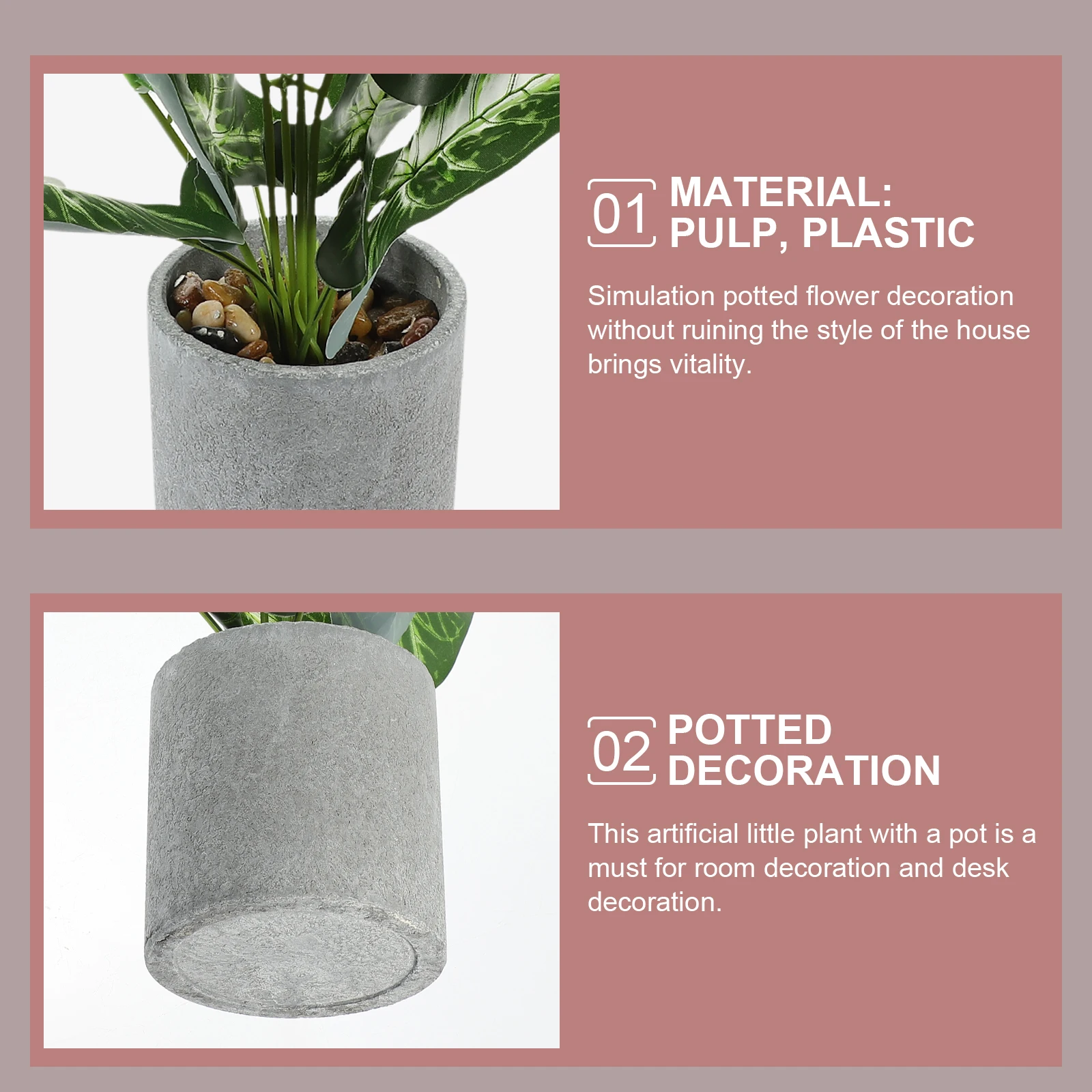 

Simulated Bonsai Artificial Plastic Fake Plant Potted Decoration Realistic Home Office Desktop Green Plant Decor