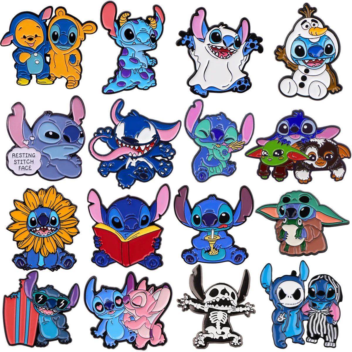 

Cute Alien Enamel Brooch Cartoon Angel Badges on Backpack Lapel Pin Halloween Jewelry Cosplay Accessories Couple Gifts Toy