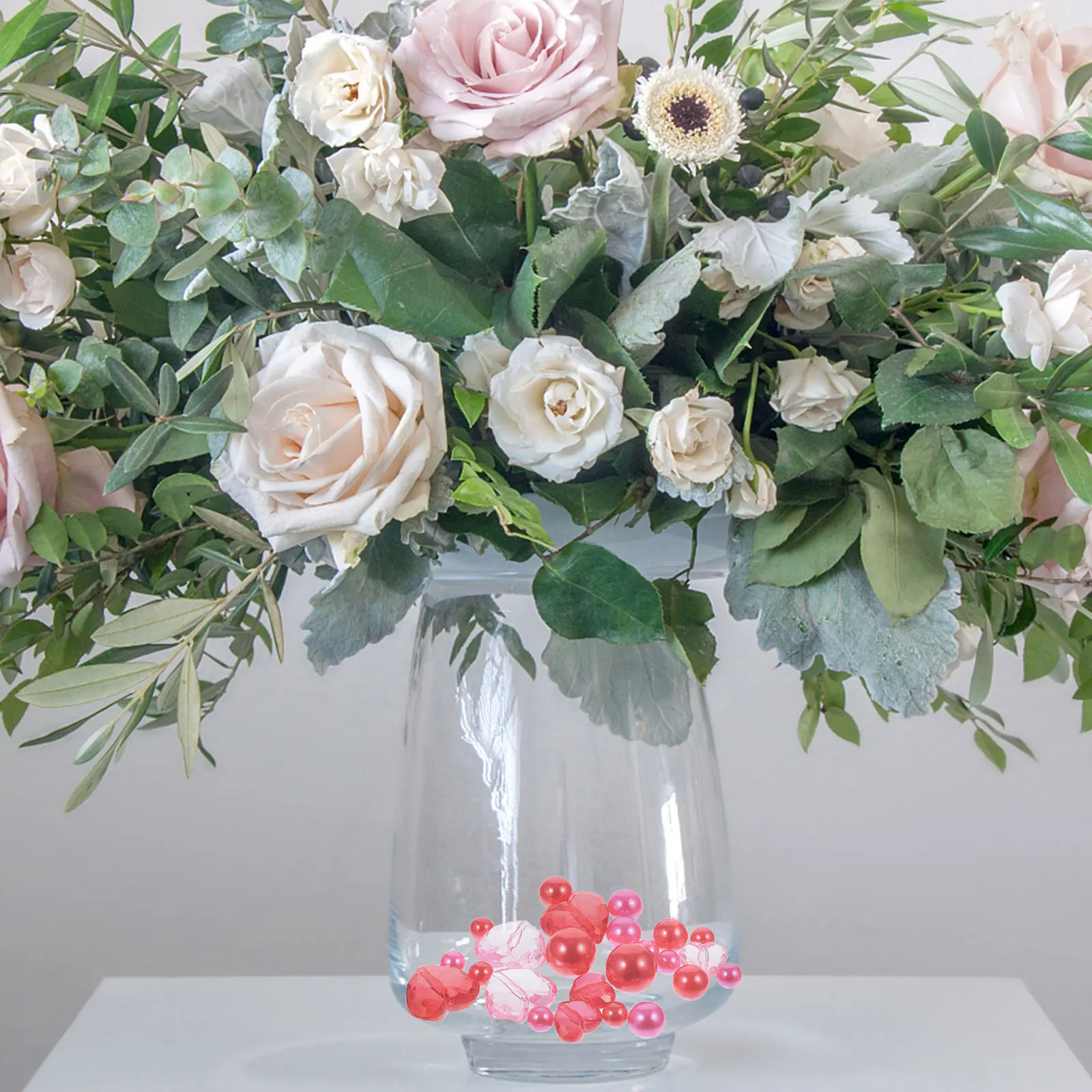 1 مجموعة عيد الحب زهرية حشو القلب الخرز الأحمر اللؤلؤ زخرفة ل ديكور المنزل الزفاف طويل القامة زهرية زينة الحشو عيد الميلاد #5