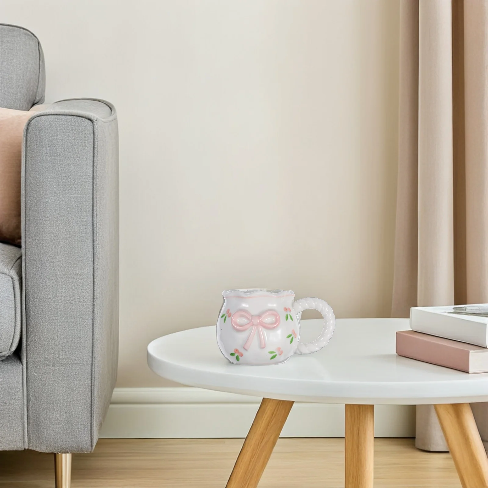 

3D Bowknot Ceramic Coffee Mug Handmade Creative Cup for Office Home Cafe Tea Espresso Use Ceramic Cup Cute Coffee Mug