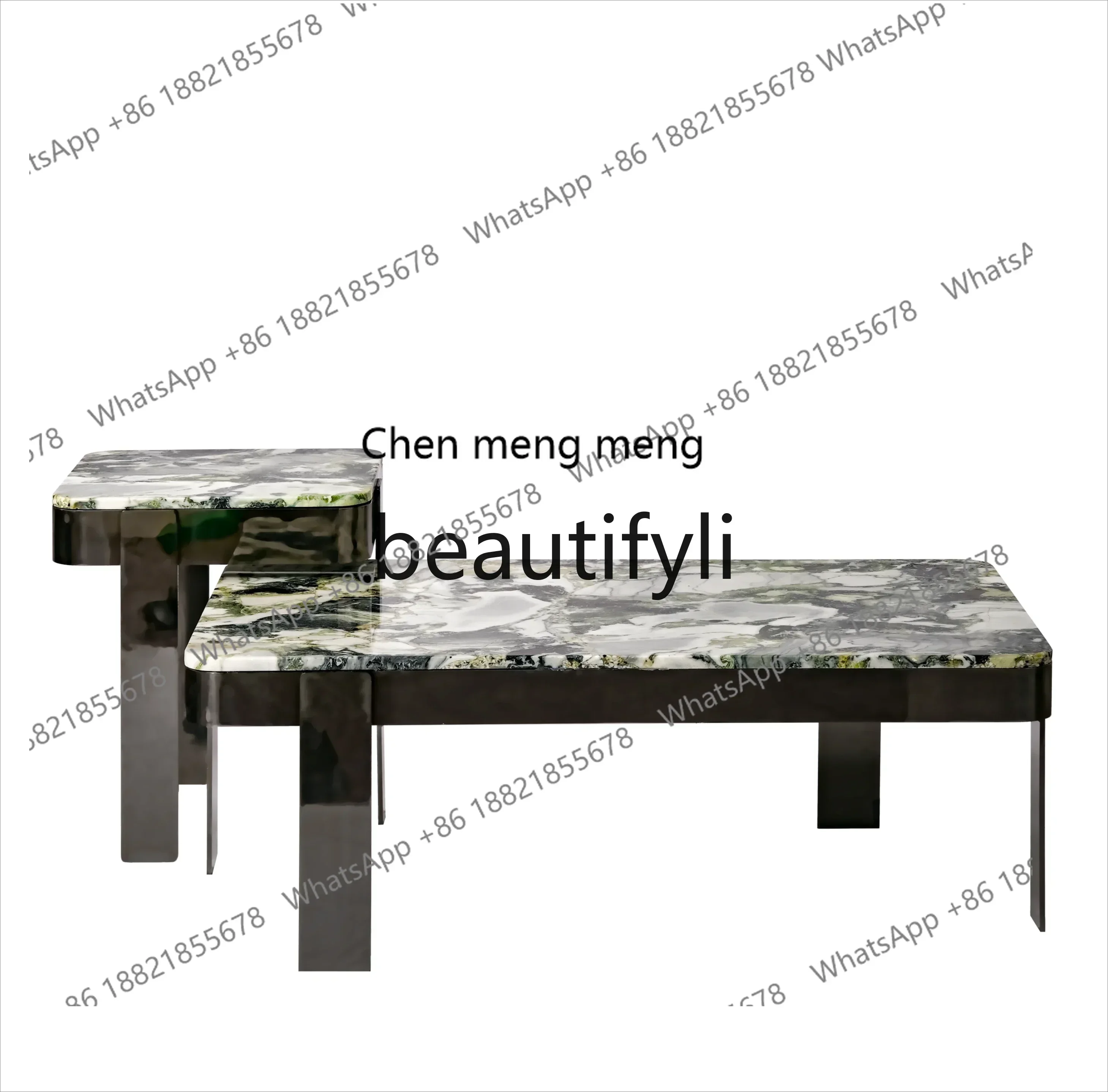 2003 Natural cold jadeite marble luxury stone combination module coffee table side table