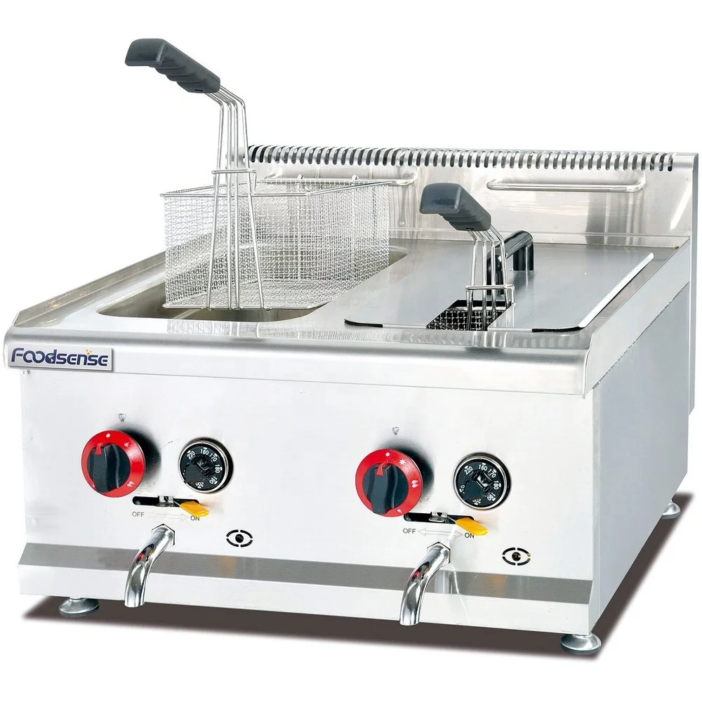

Commercial Single Tank Double Baskets New GDeep Fryer Machine Chicken Oil Deep Fryer