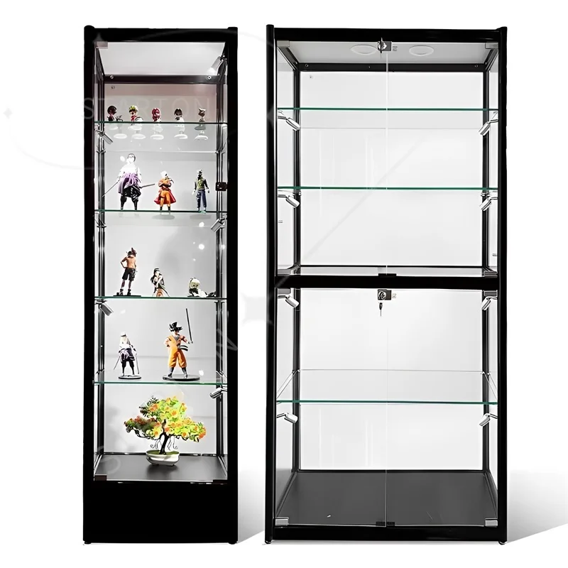 Figure Display Cabinet Transparent Glass Display Cabinet with Lock Lego Model Product Display Cabinet Household Dust Gift Cabine