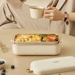 45W Electric Lunch Box Office Heated Lunch Box Portable Water-free Food Heater 304 stainless steel Insulated Lunch Box 800ml