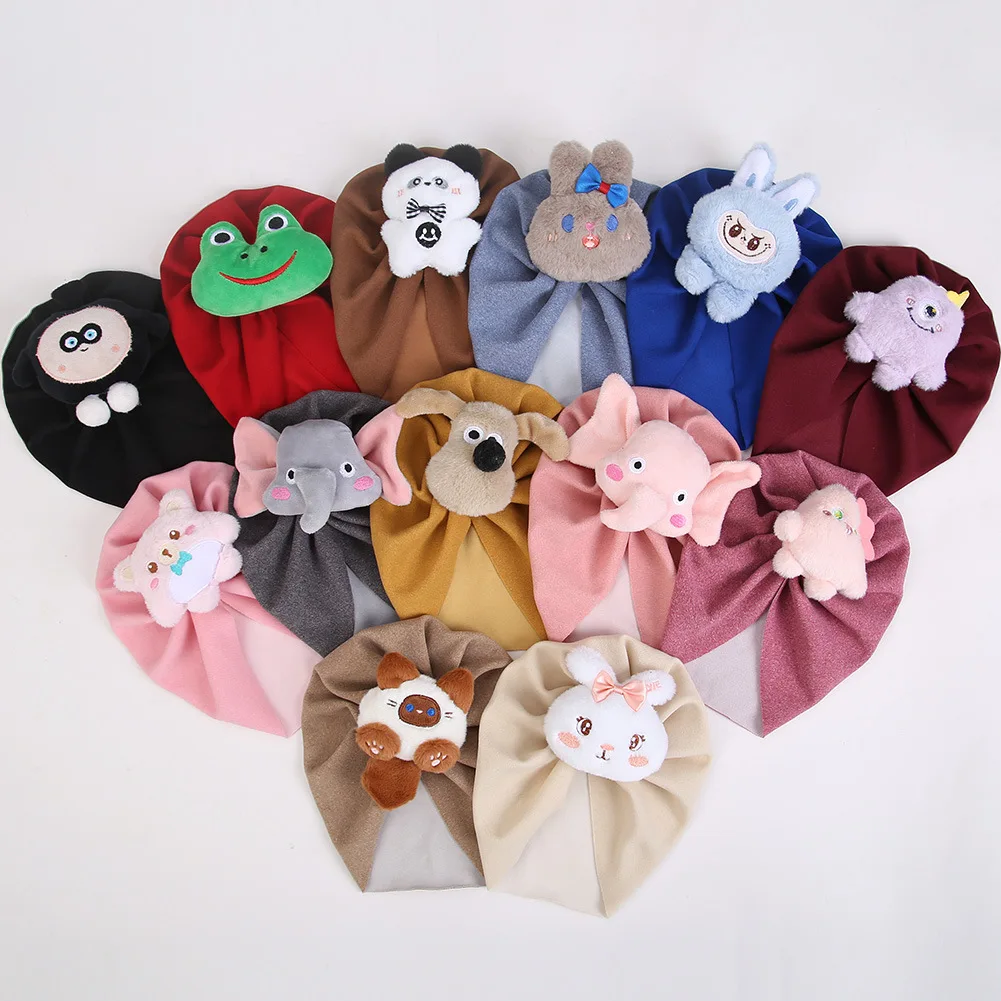 

Cashmere Cartoon Animal Turban Babes Head Wraps Baby India Turban Hat Kid Girls Infant Beanie Cap Toddler Baby Hair Accessories