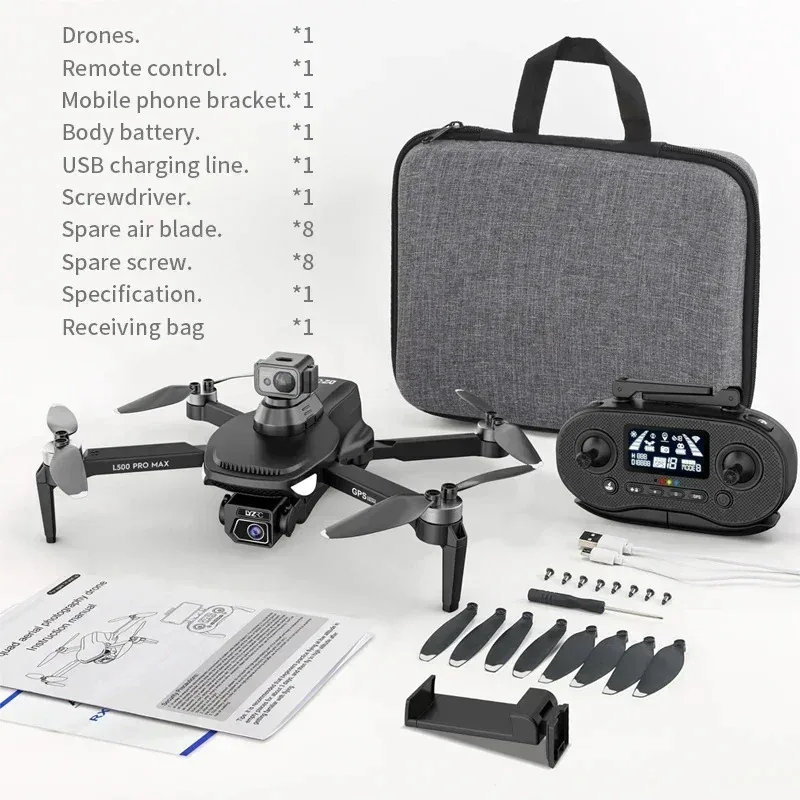 L500 PRO MAX Drone 4K Professional HD Dual Camera UAV 360° Obstacle Avoidance Brushless GPS 5G WIFI Drones FPV RC Quadcopter Toy