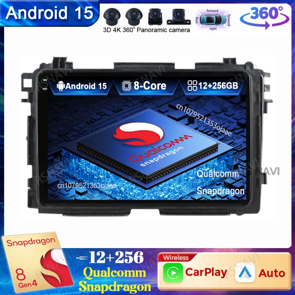 

Автомобильное радио Android 15 для Honda HR-V HRV XRV Vezel 2013-2017 2018 2019 4G LTE Qualcomm BT Wireless Carplay Auto Autoradio QLED