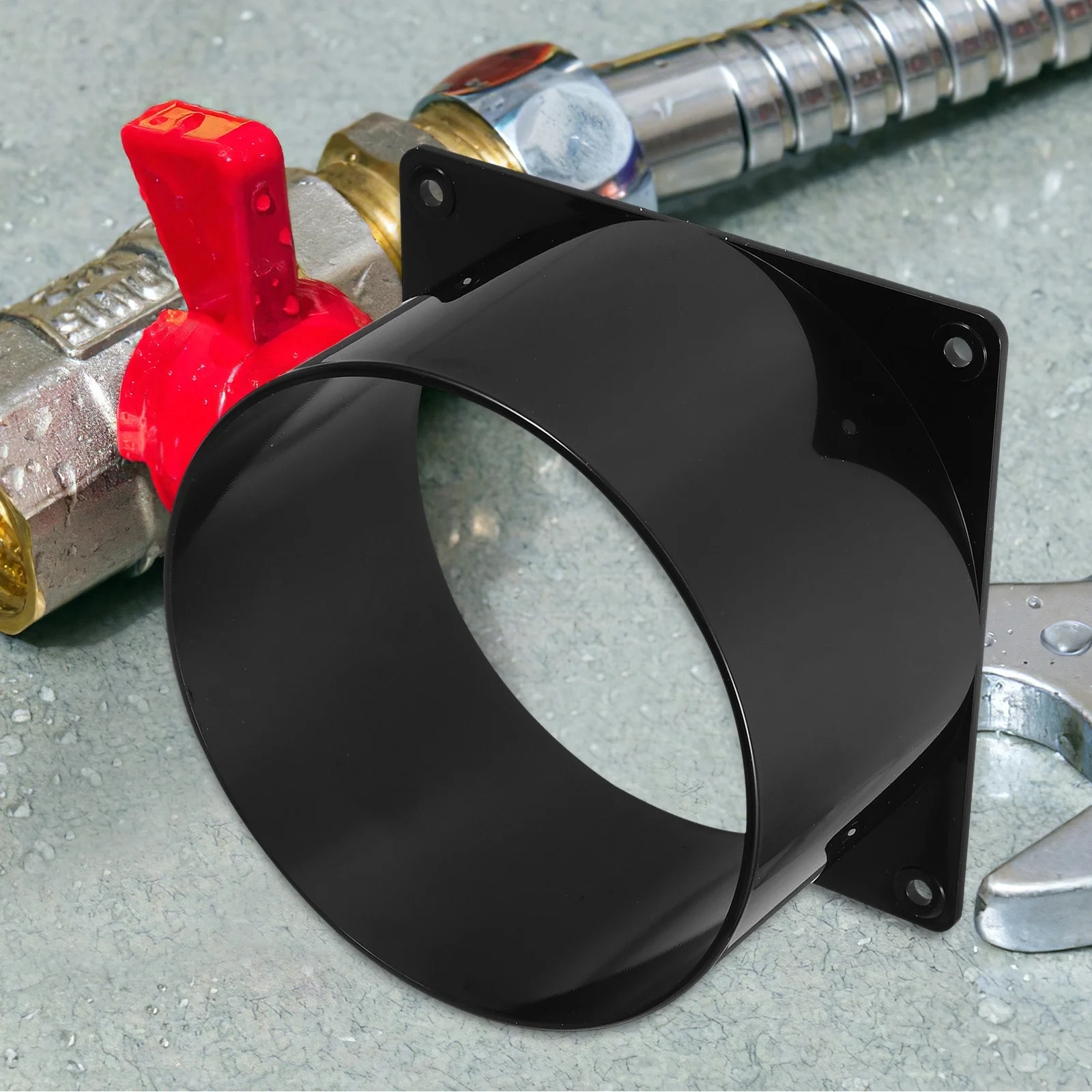 Connettore flangiato inferiore quadrato in ABS Accessorio per collegamento ventola per tubi Adattatore per condotto d'aria per ventole di scarico Asciugatrici Cappe da cucina Polvere