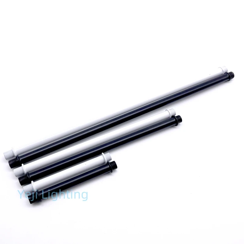 M10 Tooth Tube Connecting Pipe Screw Hollow Straight Rod with Thread Pipe Both Ends Thread DIY White and Black Lighting Fittings