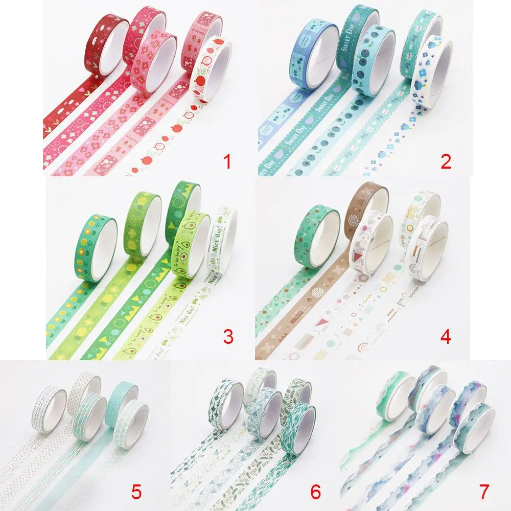 5Rolls/box Cute Stationery School Decorative Scrapbooking Adhesive Masking Tape Washi Tape