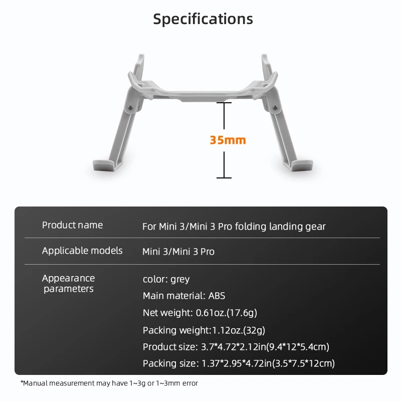 Foldable Landing Gear for DJI MINI 3/MINI 3 PRO Extender Long Leg Foot Protector Stand Quadcopter Drone Accessories