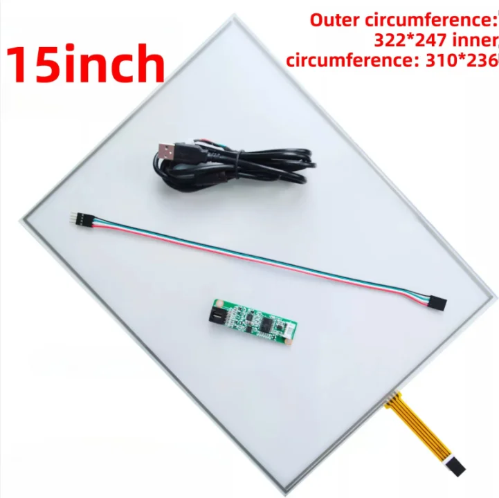 original Industrial computer industrial 15'' inch 4-wire touch screen control panel four-wire resistive touch screen 322*247