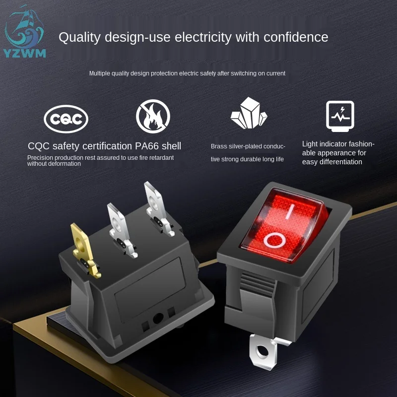 Small ship type switch mini version KCd1 rocker water dispenser electronic scale button switch with light 2 3 pin 2 gear