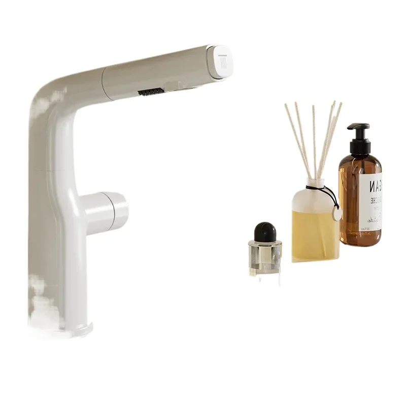 

Bathroom gun gray face wash basin faucet pull-out type hot and cold universal shampoo