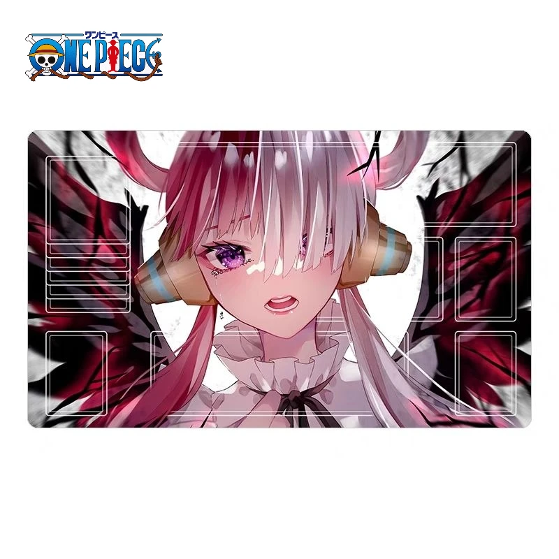 Tapete de juego One Piece Yamato & Uta OPCG, almohadilla de mesa de goma de 600x350mm para batallas de tarjetas, juego de escritorio con teclado y ratón de Anime DIY