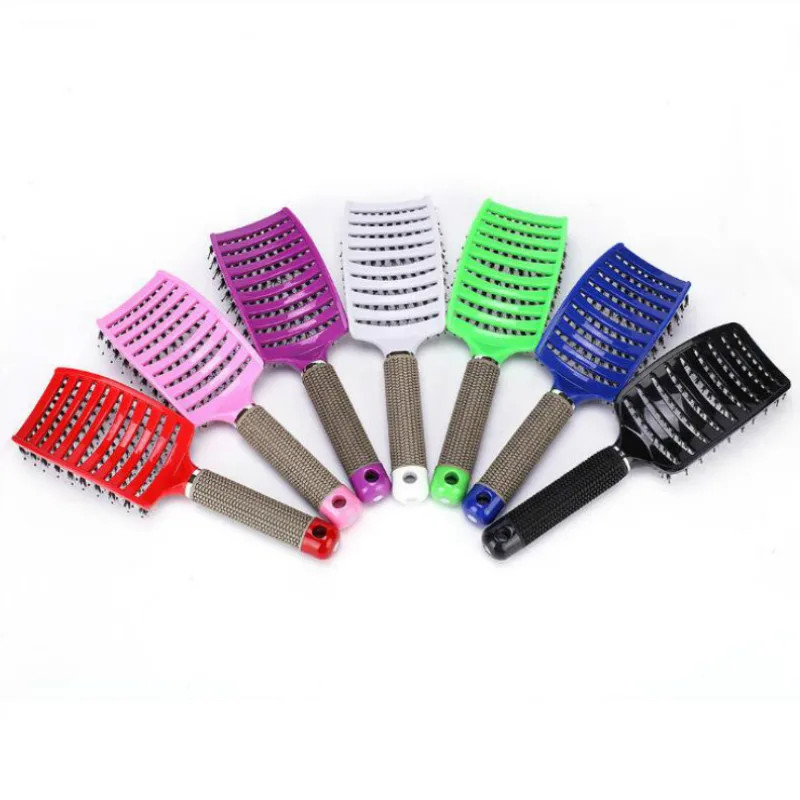 Hair Scalp Massage Comb Hairbrush Bristle&Nylon Women Wet Curly Detangle Hair Brush for Salon Hairdressing Styling Tools