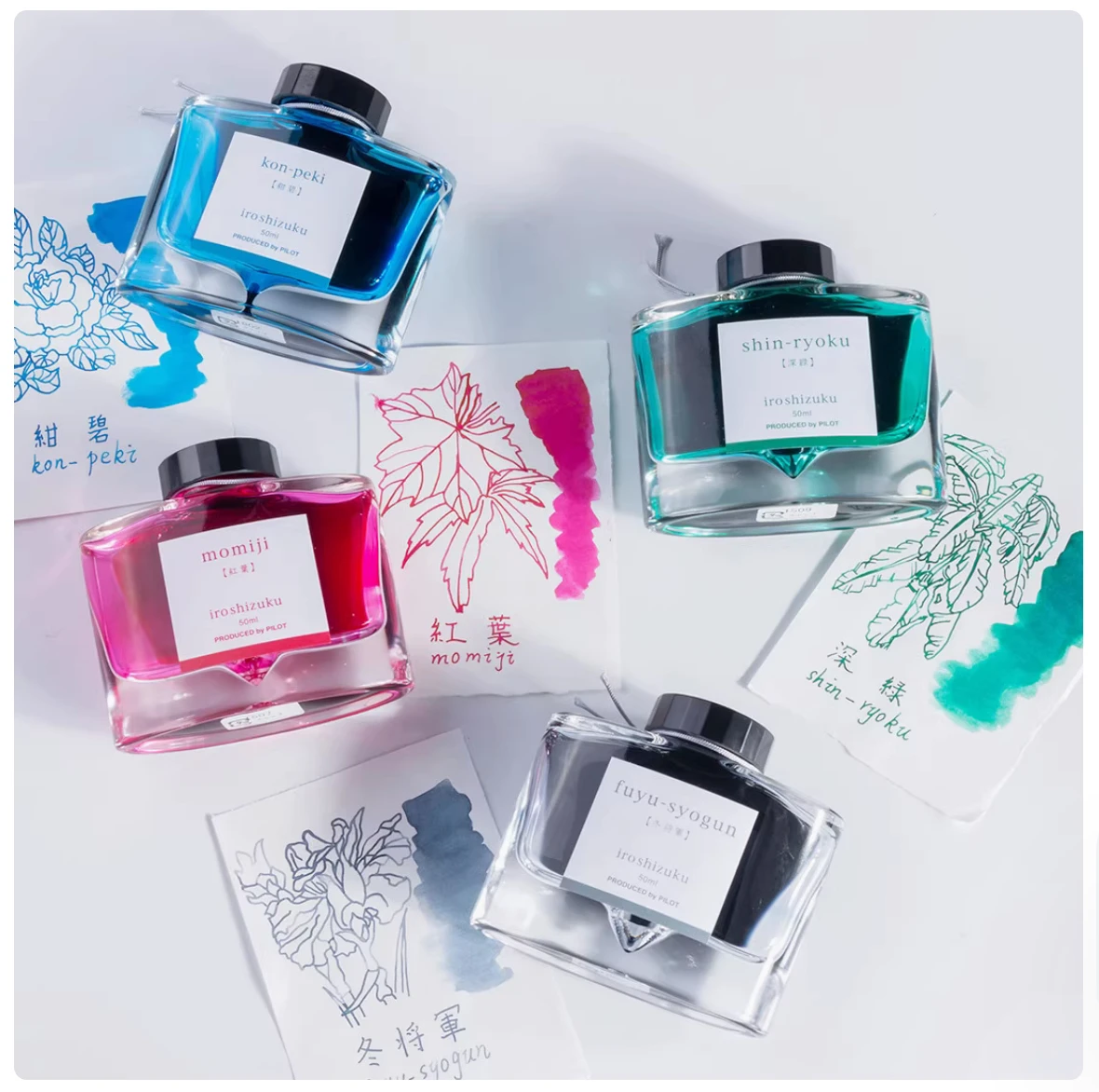 

Japan PILOT Iroshizuku Non-Carbon Color Ink For Fountain Pen INK-50ml Big Bottle