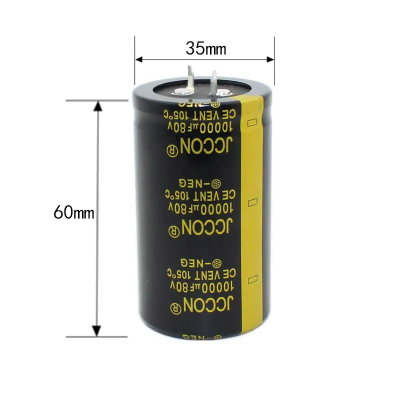JCCON Horn alumínio eletrolítico Capacitor, Volume 35x60 Amplificador De Áudio, 80v10000uf
