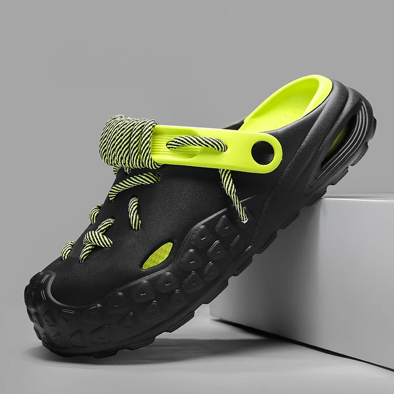 Alta qualidade verão novos homens moda caverna jardim sapatos confortáveis sola macia ao ar livre indoor anti-deslizamento praia tendência slides mule