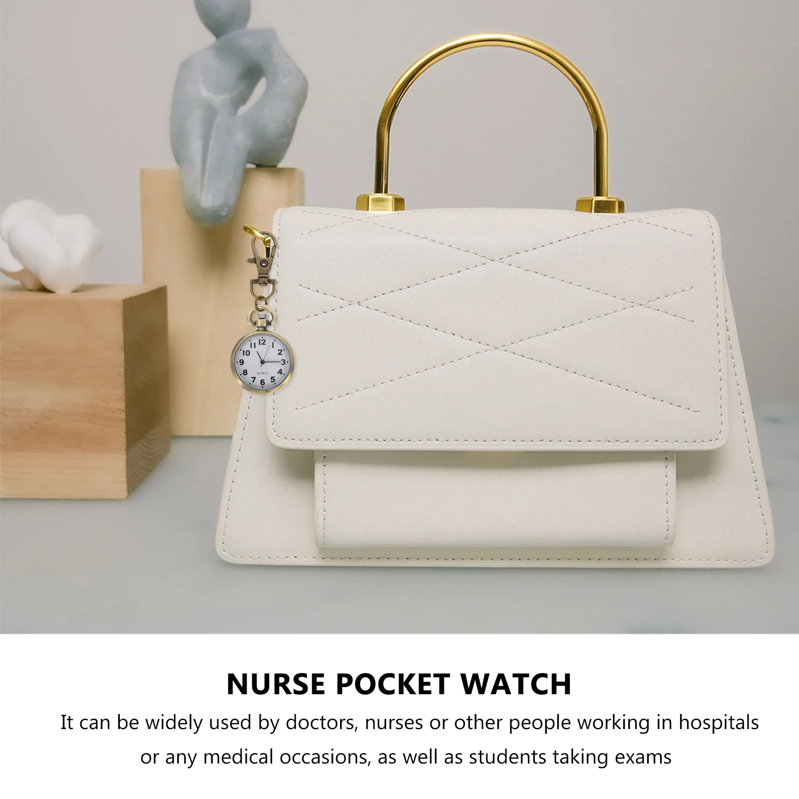 

Creative Nurse Watch Vintage Number Dial Durable Hanging Pocket Watch for Medical Staff Nurses Doctors Exam Use