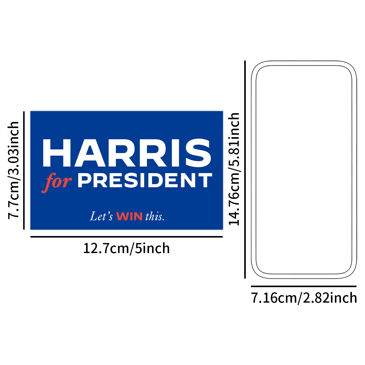 Kamala Harris for President Stickers,Waterproof Vinyl Decal for Car Bumper,Bottle,Let's Win This,Support for Harris Blue Sticker