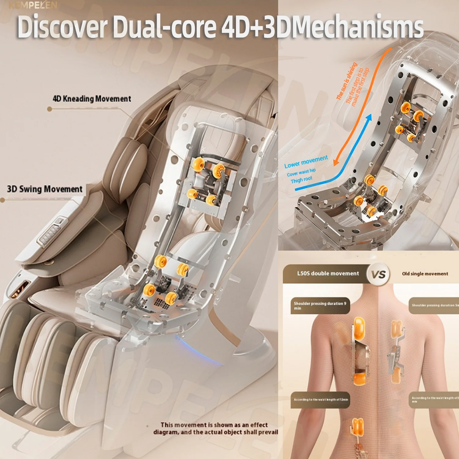 SwayLuxe™ 4D+3D Dual-Core Massage Chair with 149cm SL Track, Cradle Swing & Zero Gravity