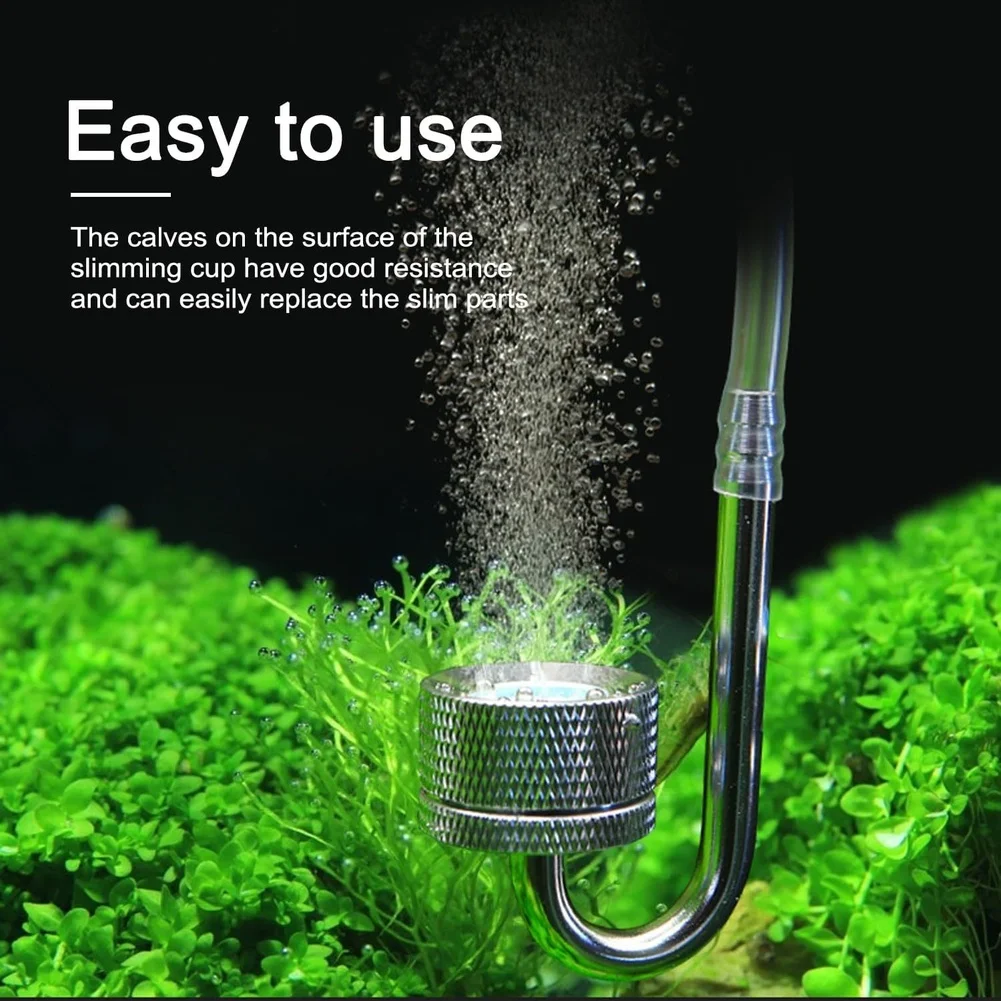Aluminum Alloy Carbon Dioxide Diffuser 2pcs with U Shape Tube Design for Optimal Dissolution in Aquarium Water