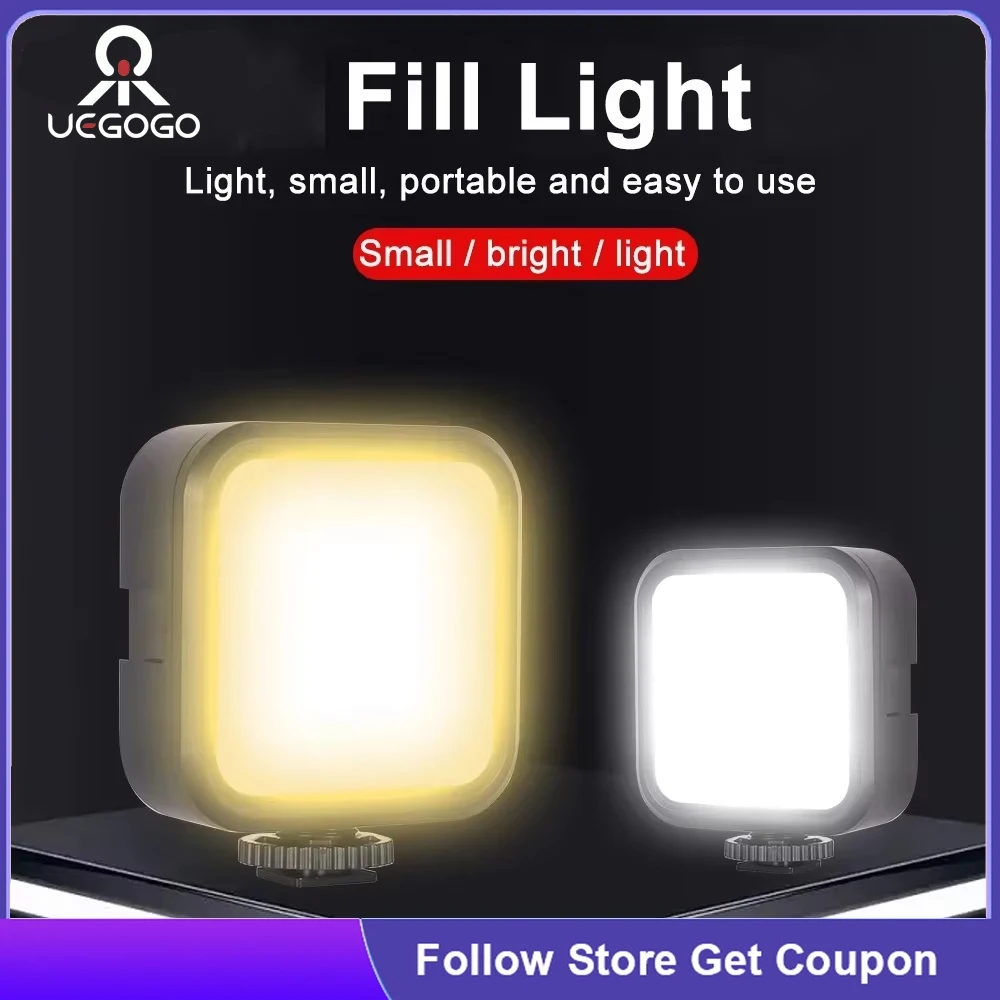 

LED Video Light Portable Photography On-Camera 3000K-7000K Mini 3 colors light Rechargeable For DSLR Camera Camcorder Gopro Vlog