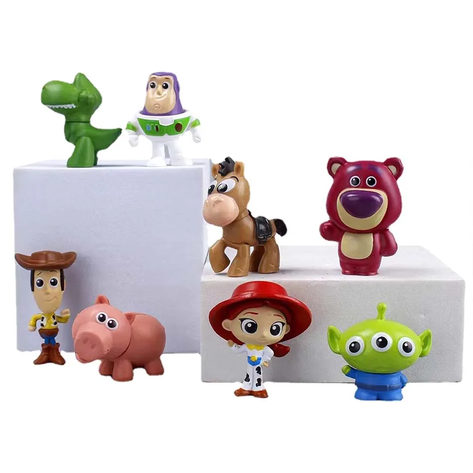 Anime Figura 8 pz Set Toys Story 4 Disney 5 cm Woody Buzz Lightyear Azione Decorazione Collezione Figurine Giocattolo Modello per I Bambini