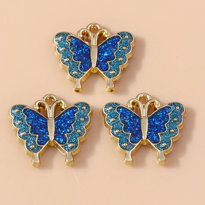 20 Stück 17x17mm Niedliche Bunte Emaille Fliegende Schmetterling-Anhänger für Ohrringe, Halsketten, DIY-Handwerk, Schmuckzubehör – Detail 5
