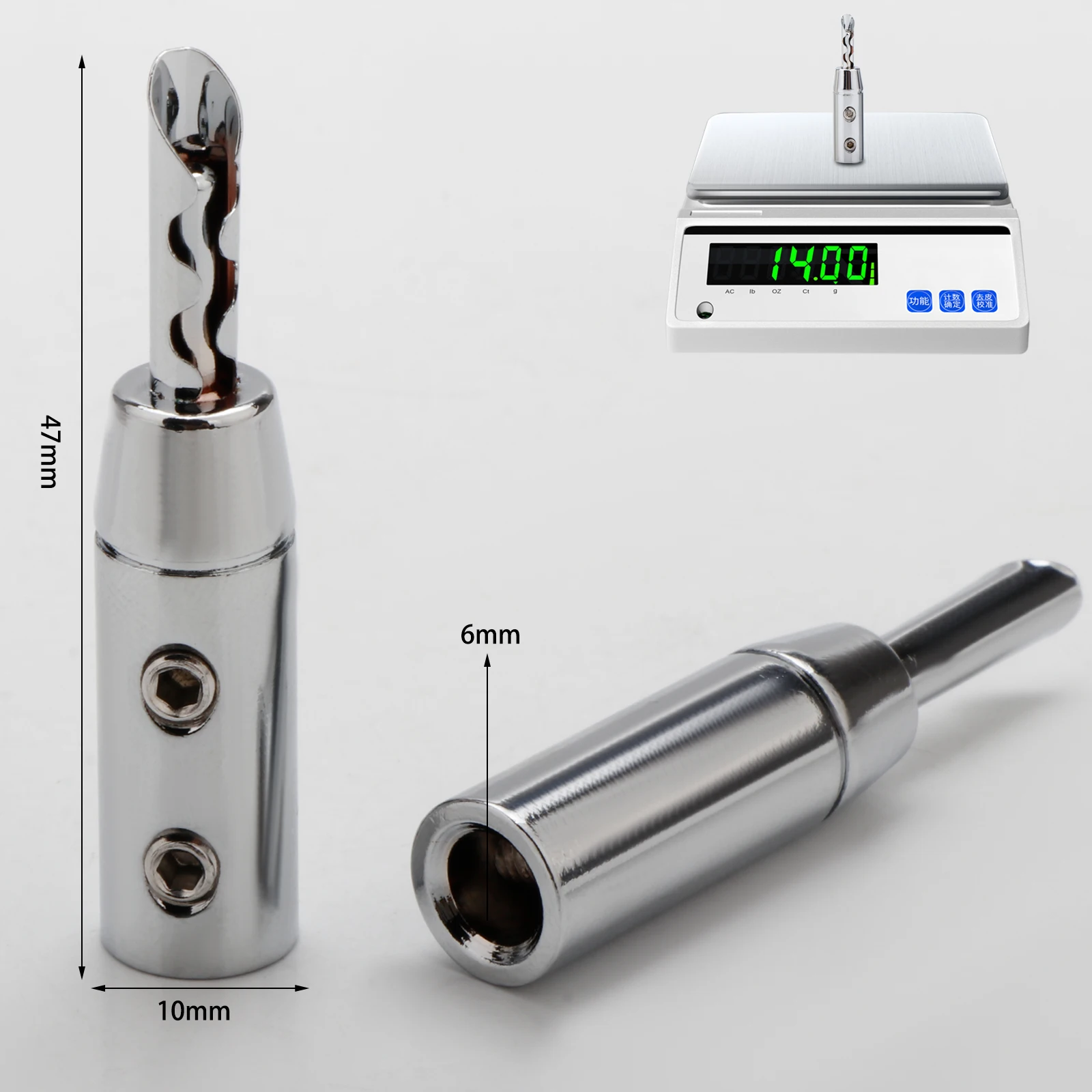 4 buah BA1417R kualitas tinggi Rhodium berlapis BFA Z tipe steker Speaker pisang kuningan colokan pisang konektor kelas Audio hifi