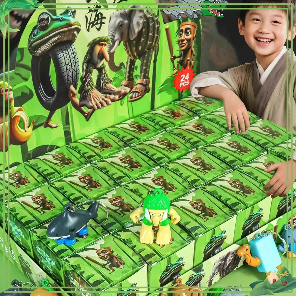 

24PCS Italian Brainrot Blind Box Toy Tungtungtung Sahur Tralarero Tralala Bombardinocrocodilo Figures Key Chain Birthday Gifts