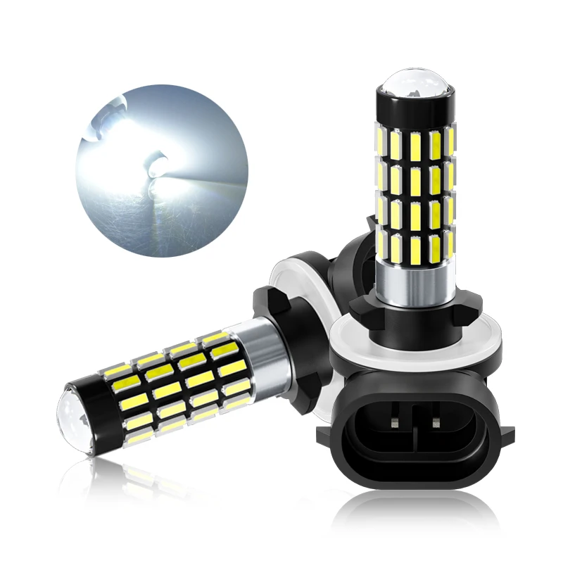 OBOLED 2PCS 881 880 889 H27 Led Replacement Bulb for Car White 6000K 51SMD 4014Chip Led Fog Light 12-24V H1 H3 DRL Auto Day Lamp