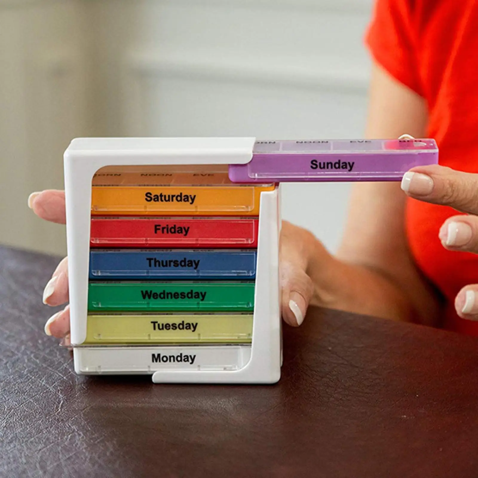 Weekly Pill Box Organiser, Storage Case Reminder Portable 4 Times A Day Container ,for Elderly