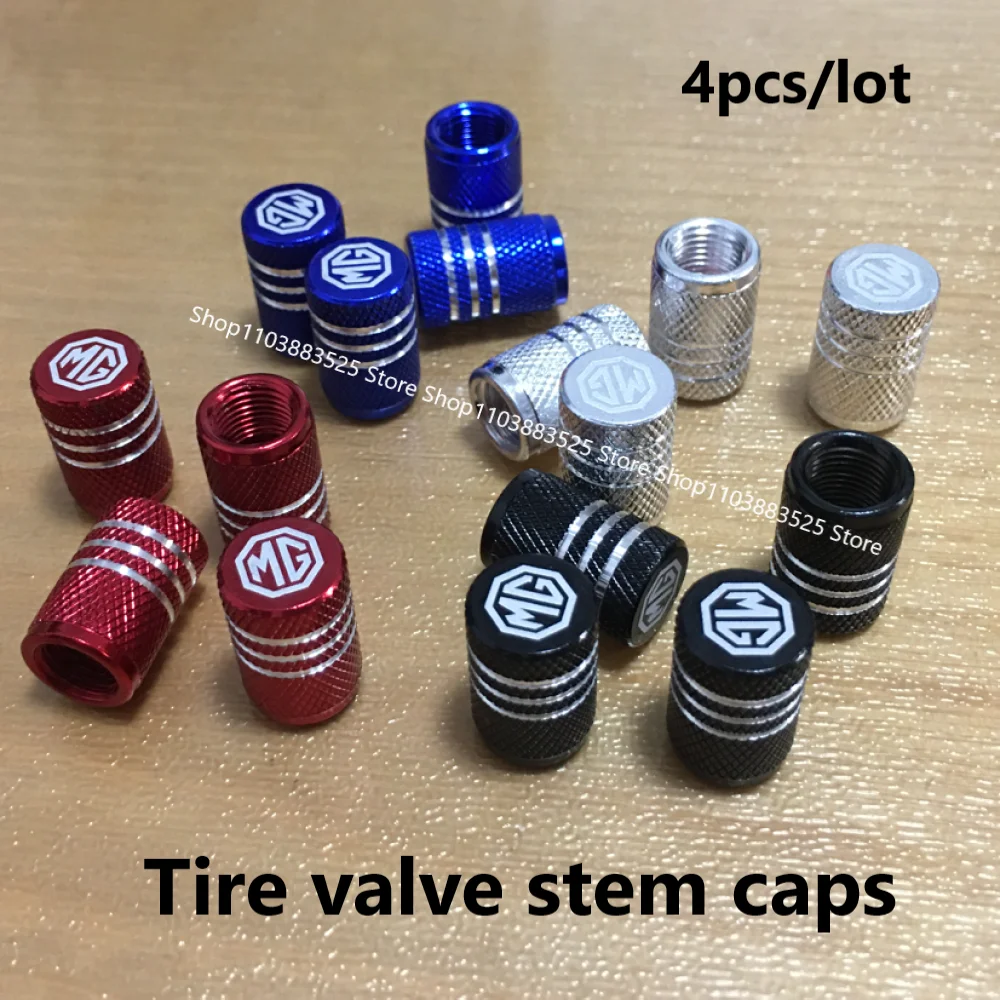 

4pcs Car Wheel Tire Valve Caps Tyre Rim Stem Covers for MG MG5 MG6 MG7 MG3 MG4 Cyberster ES5 ZS HS EZS 3SW MARVEL ONE GT GS