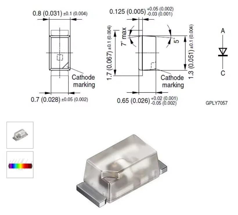 LS P47F-U1AA-1-1 PointLED Super Red Light, Red Light, Red Light, Backlight, Reverse Adhesive Packaging