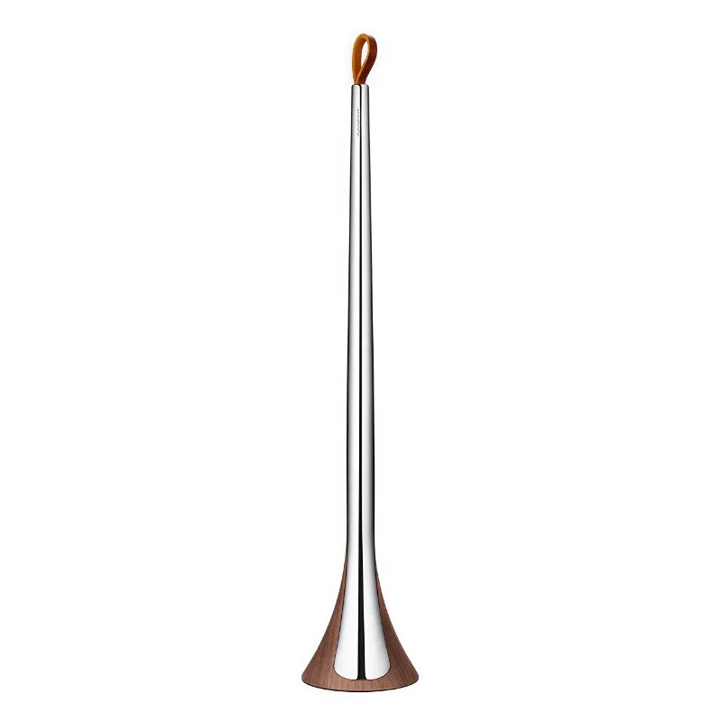 

Light luxury walnut, shoehorn long handle, household stainless steel, floor shoe hall, slender entrance ornament