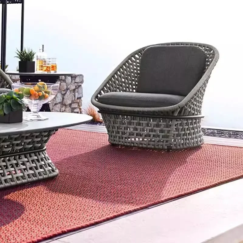 Combinação impermeável exterior do sofá do Rattan, mobília do pátio, protetor solar