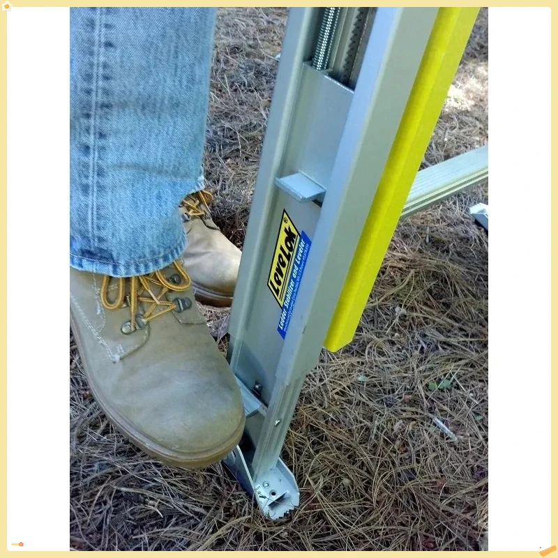 2개의 다리를 위한 영구 설치형 사다리 레벨러 |   불균형한 지면에 맞게 조절 가능 |   완벽한 레벨링 키트