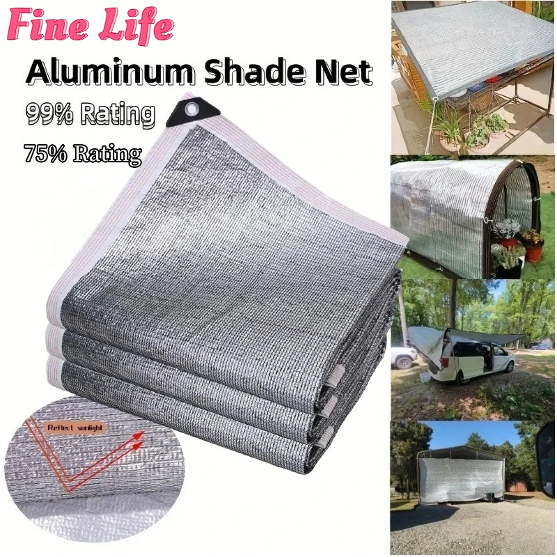 

Aluminum Foil Sunshade Net Encrypt 99% Shade Rate Garden Succulent Plants Reflective Sun Shelter Anti-UV Car Shade Sails Awning