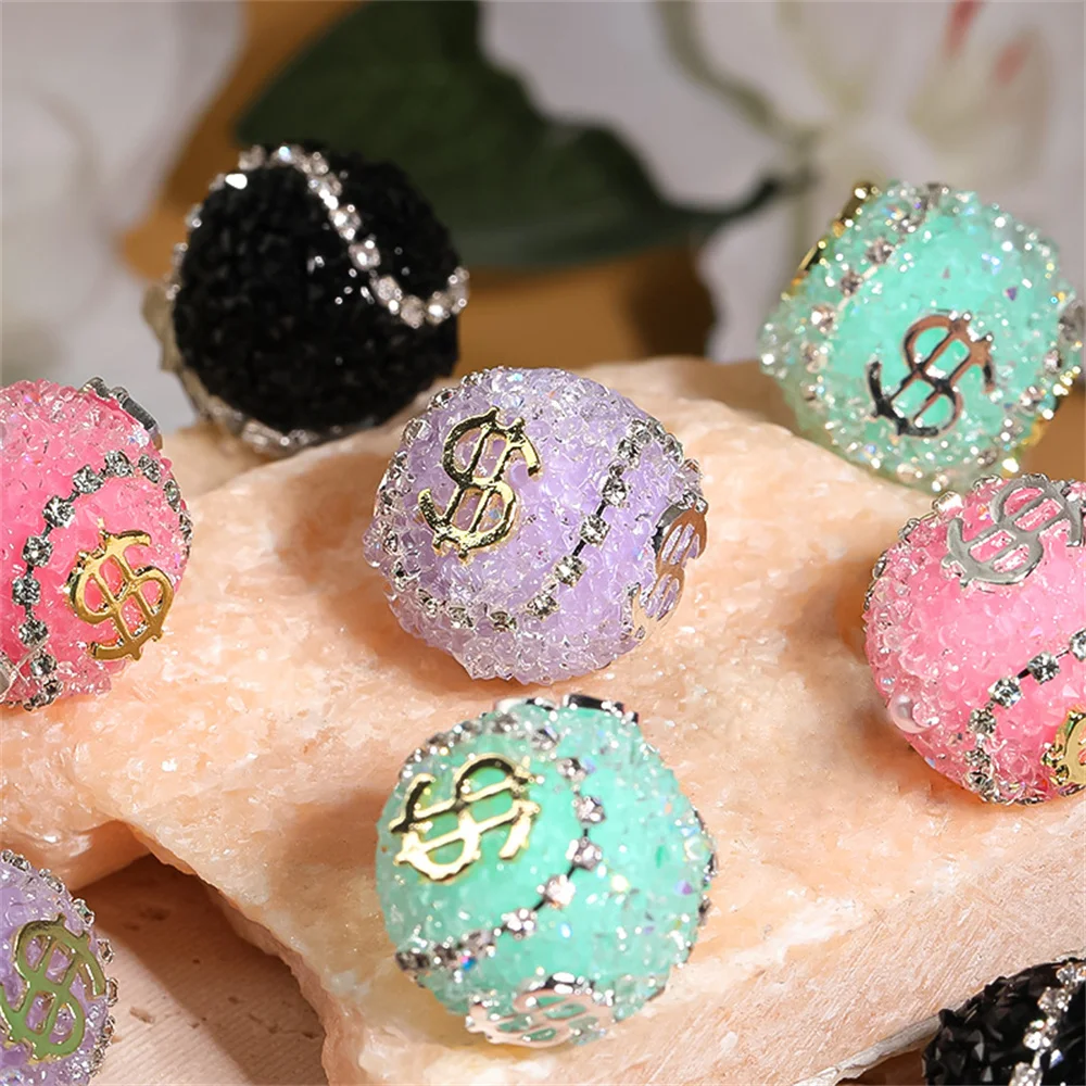 ST10 USD Symbol Sugar Beads Chain Shiny Colors Beads DIY Jewelry Accessories Bracelet Necklace Pen Beads Material Child Gifts