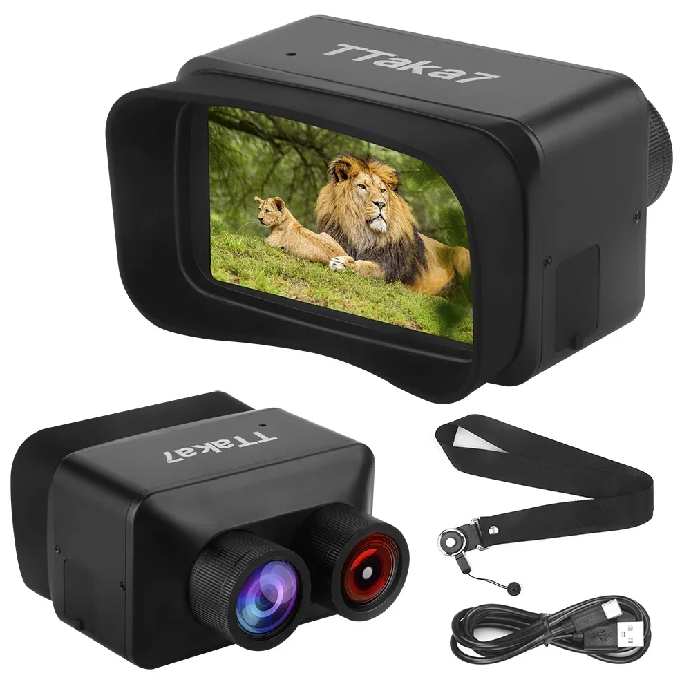 Night Vision Goggles Binoculars 4K 48MP Camera 3'' Large Screen 12 Languages 300M Full Dark Infrared Night Vision