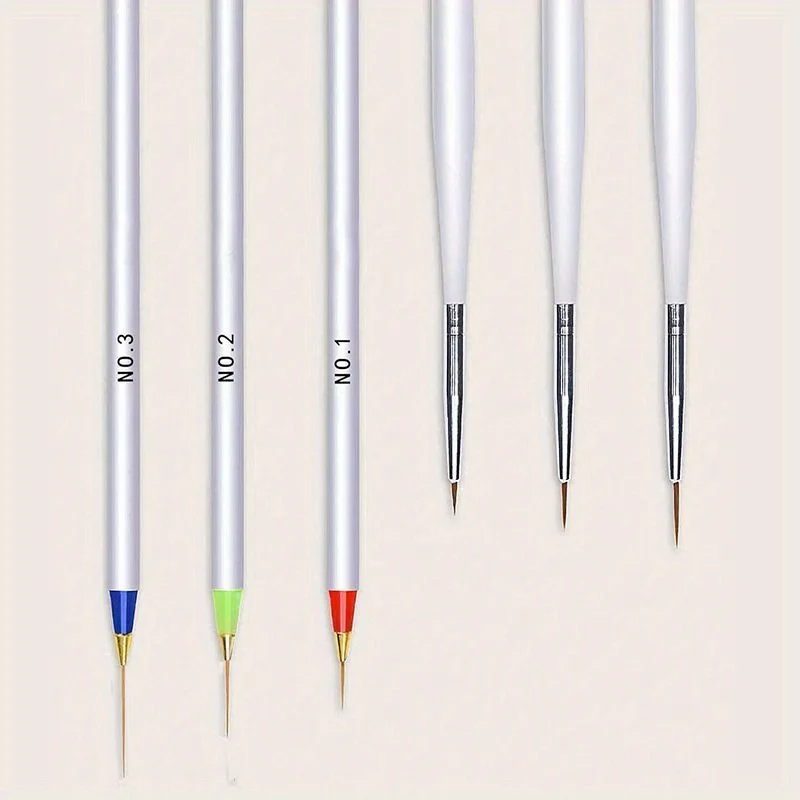 Prego desenho Pen Set, Pincel Design, forro de pintura, Ferramentas para uso doméstico, salão de unha profissional, 6pcs